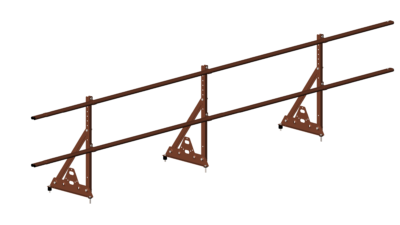 Кровельное ограждение 1200х3000мм, 2 трубы d25, 3 опоры,  RAL3011