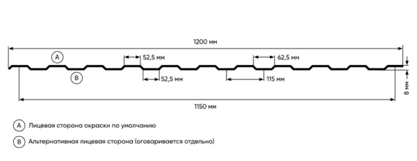 Профилированный лист С-13х1150 (ПЭ-1015 -0,45) — изображение 2