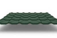 Металлочерепица Супермонтеррей с матовым покрытием , 0,45 мм, цвет RAL 6005